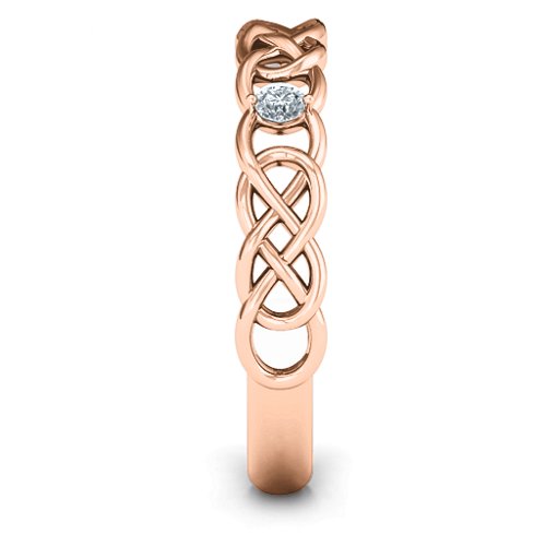 Two-Stone Interwoven Infinity Ring