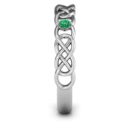 Two-Stone Interwoven Infinity Ring
