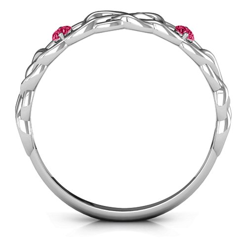 Two-Stone Interwoven Infinity Ring