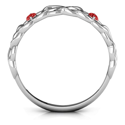 Two-Stone Interwoven Infinity Ring
