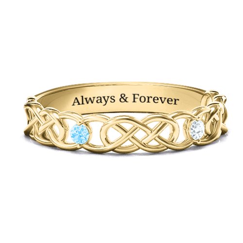 Two-Stone Interwoven Infinity Ring