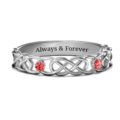 Two-Stone Interwoven Infinity Ring