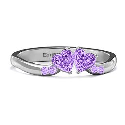 Follow Your Heart Ring in 925 Sterling Silver with Amethyst and Amethyst Premium Zirconia
