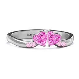 Follow Your Heart Ring in 925 Sterling Silver with Pink Tourmaline and Fancy Pink Premium Zirconia