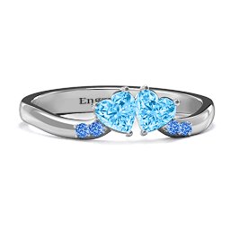 Follow Your Heart Ring in 925 Sterling Silver with Blue Topaz and Fancy Blue Premium Zirconia