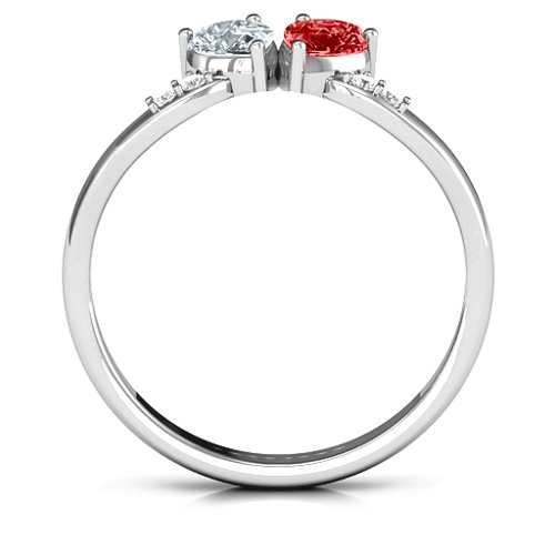 Follow Your Heart Ring – Sterling Silver with Cubic Zirconia, Garnet, and White Premium Zirconia