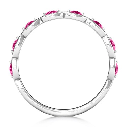 Vintage Glamour Accented Band – Sterling Silver with Ruby