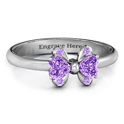 Beauty And The Bow Ring in 925 Sterling Silver with Amethyst and Amethyst Premium Zirconia
