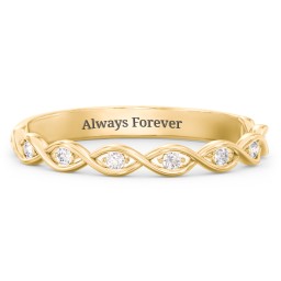 Dreaming Of You Accent Band in 10K Solid Yellow Gold with Diamond