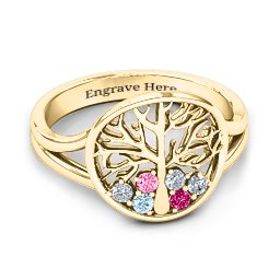 Always Around Love 6 Stone Family Tree Ring