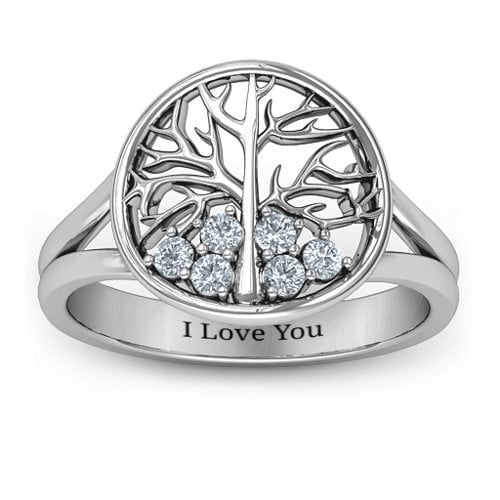 Always Around Love 6 Stone Family Tree Ring