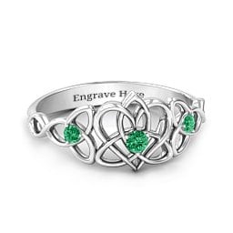 Triple Trinity Celtic Heart Ring