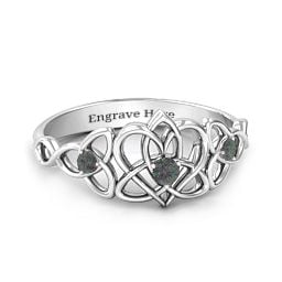 Triple Trinity Celtic Heart Ring