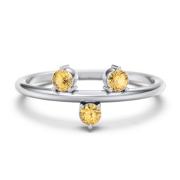 Stacking Ring with 1-5 Stones in 925 Sterling Silver with Citrine, Aquamarine, and Cubic Zirconia