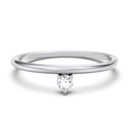Stacking Ring with 1-5 Stones in 925 Sterling Silver with Cubic Zirconia, Blue Sapphire, and Aquamarine