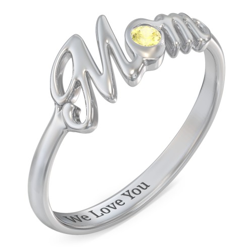 All About Mom Birthstone Ring – Sterling Silver with Citrine