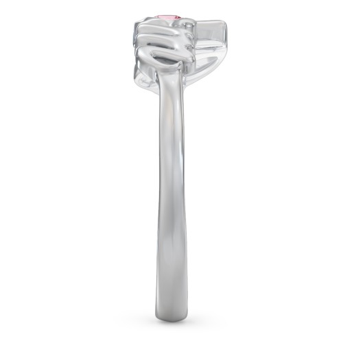 All About Mom Birthstone Ring – Sterling Silver with Pink Tourmaline
