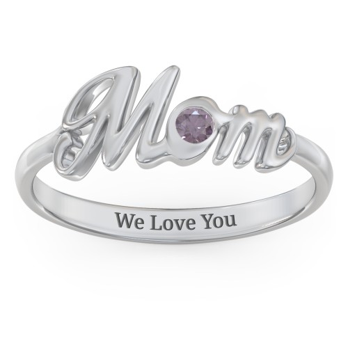 All About Mom Birthstone Ring – Sterling Silver with Alexandrite