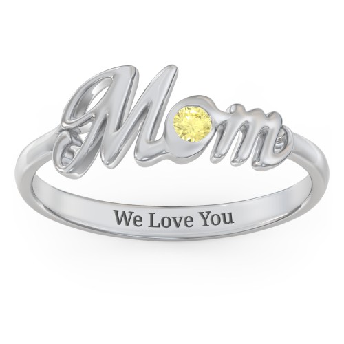 All About Mom Birthstone Ring – Sterling Silver with Citrine