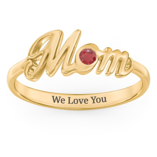 All About Mom Birthstone Ring – 10K Yellow Gold with Garnet