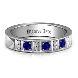 Contemporary Elegance Birthstone Band