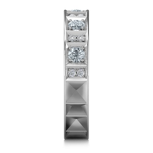 Contemporary Elegance Birthstone Band – Sterling Silver with Cubic Zirconia and White Premium Zirconia