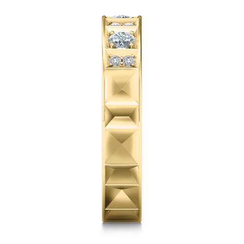 Contemporary Elegance Birthstone Band – 10K Yellow Gold with Cubic Zirconia and White Premium Zirconia