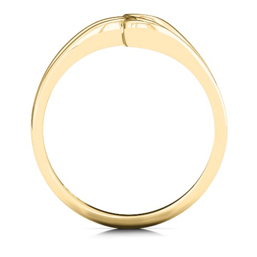 Eternal Elegance Three-Stone Ring – 10K Yellow Gold with Blue Topaz and Cubic Zirconia