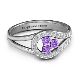 Illuminating Accents Ring in 925 Sterling Silver with Amethyst