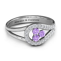 Illuminating Accents Ring – Sterling Silver with Amethyst and Cubic Zirconia
