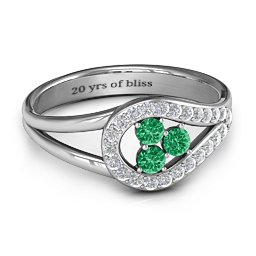 Illuminating Accents Ring in 925 Sterling Silver with Emerald
