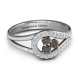 Illuminating Accents Ring in 925 Sterling Silver with Smokey Quartz