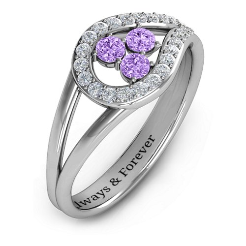 Illuminating Accents Ring – Sterling Silver with Amethyst and Cubic Zirconia