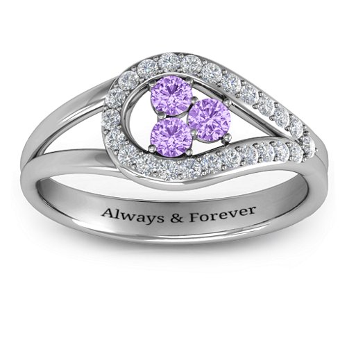 Illuminating Accents Ring – Sterling Silver with Amethyst and Cubic Zirconia