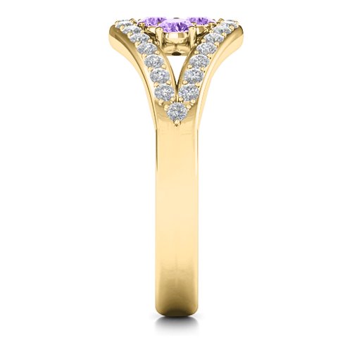 Illuminating Accents Ring – 10K Yellow Gold with Amethyst and Cubic Zirconia