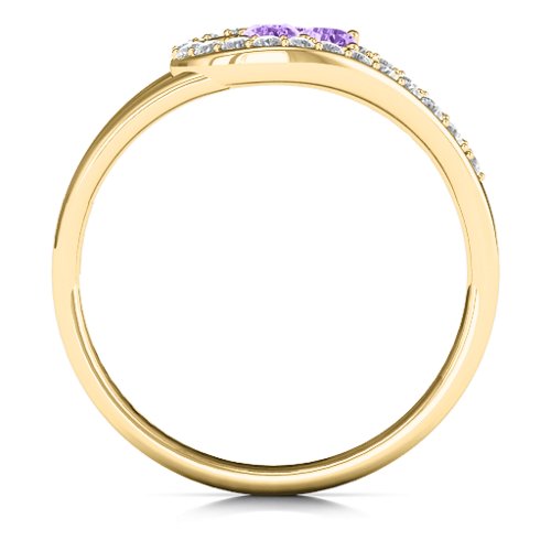 Illuminating Accents Ring – 10K Yellow Gold with Amethyst and Cubic Zirconia