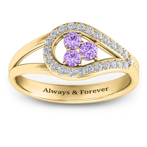 Illuminating Accents Ring – 10K Yellow Gold with Amethyst and Cubic Zirconia