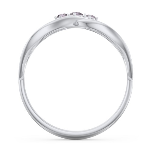 3 Stone Filigree Infinity Ring – Sterling Silver with Alexandrite