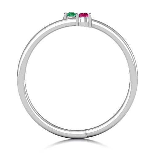 Diagonal Dazzle Ring With 2-3 Gemstones