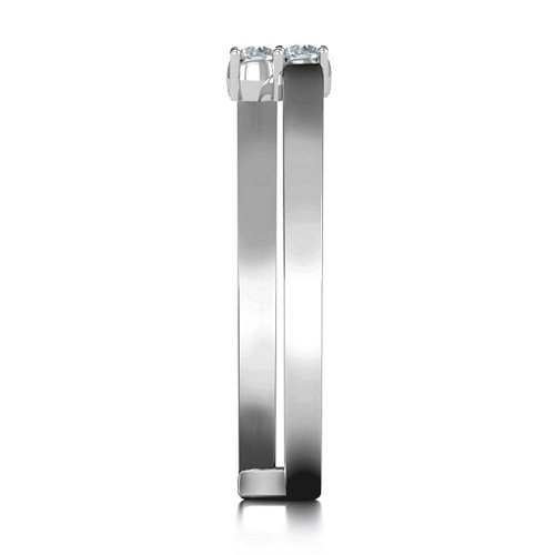 Diagonal Dazzle Ring With 2-3 Gemstones – Sterling Silver with Diamond