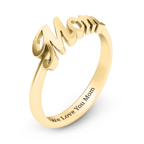 All About Mom Name Ring – 10K Yellow Gold