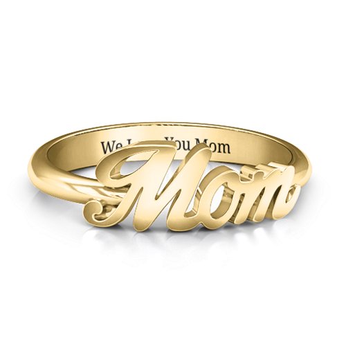 All About Mom Name Ring – 10K Yellow Gold