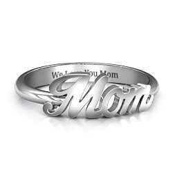 All About Mom Name Ring in 925 Sterling Silver