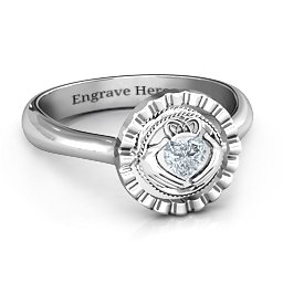 Fancy Halo Flip Ring in 925 Sterling Silver