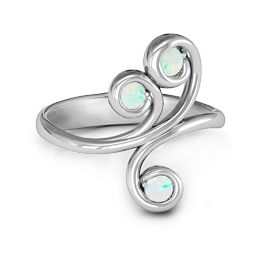 Whimsical Waves 3-Stone Ring