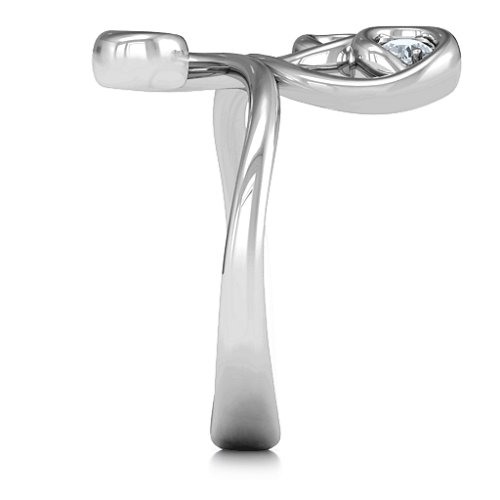 Whimsical Waves 3-Stone Ring – Sterling Silver with Cubic Zirconia