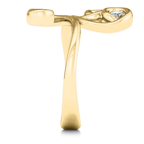 Whimsical Waves 3-Stone Ring – 10K Yellow Gold with Cubic Zirconia
