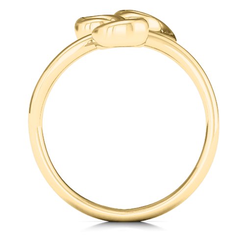 Whimsical Waves 3-Stone Ring – 10K Yellow Gold with Cubic Zirconia