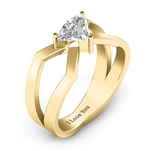 Enchanting Angles Ring – 10K Yellow Gold with White Premium Zirconia