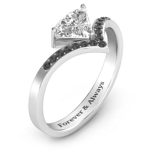 Modern Magic Ring – Sterling Silver with White Premium Zirconia and Black Premium Zirconia